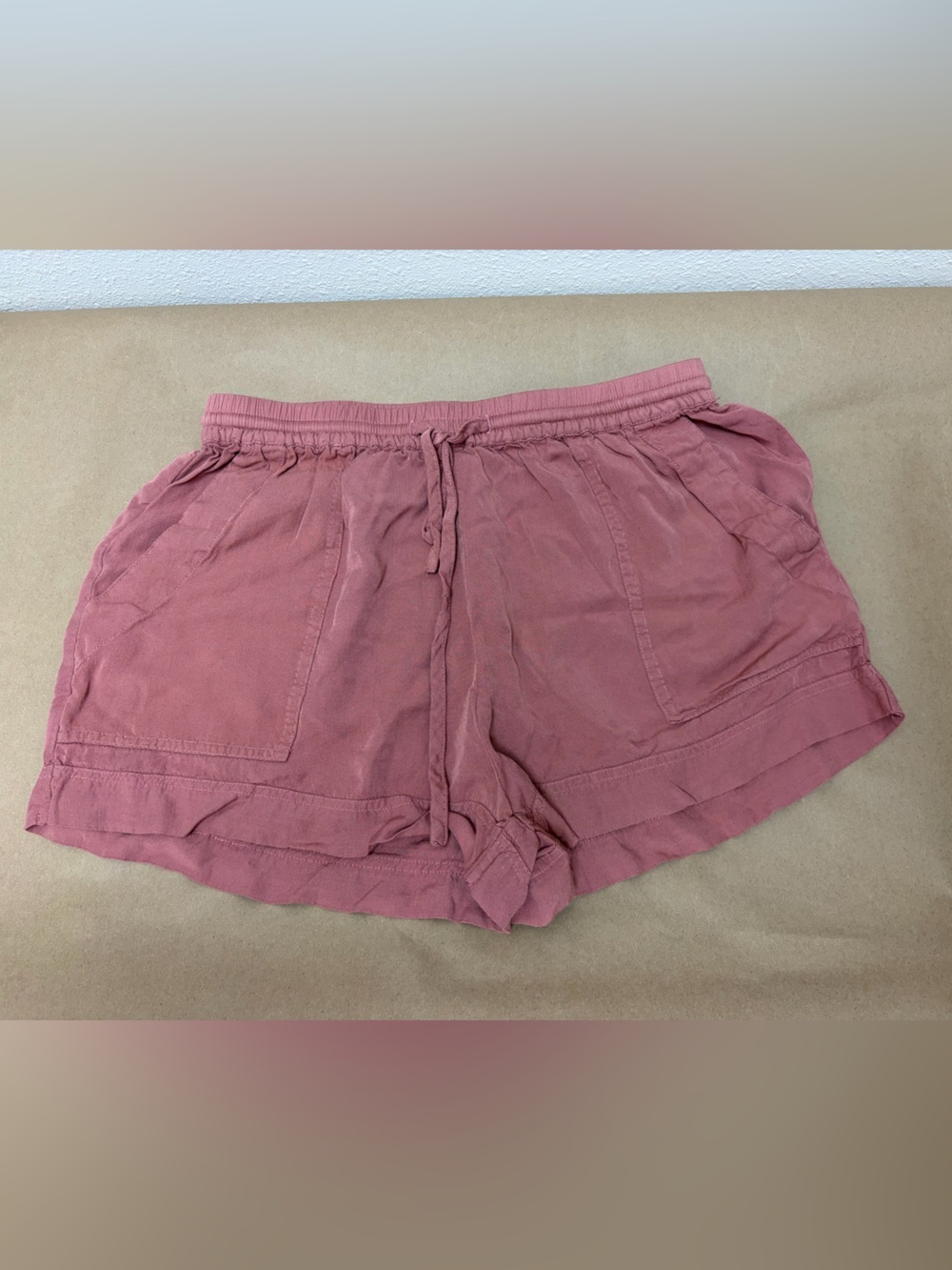 Kori Athletic Drawstring Shorts in Dusty Rose Small